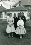 My father with his advisor, Dr. Larson, and his family.  Oklahoma State U, 1957.